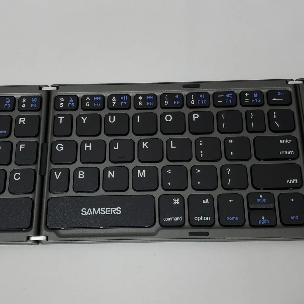 Samsers Foldable Bluetooth Keyboard With Touchpad, Full-Size Wireless ~ Black